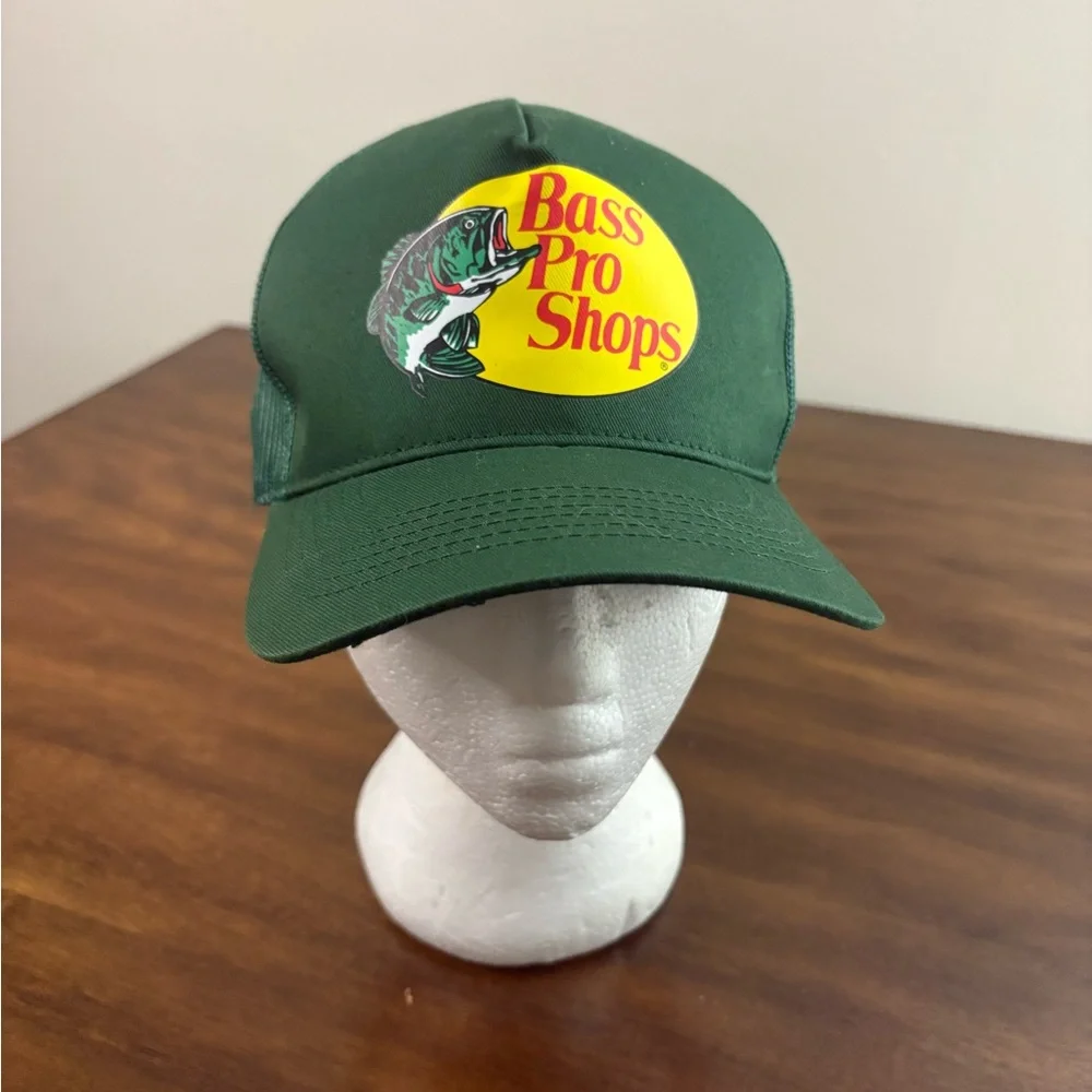 Bass Pro Shops Dark Green Cap with Yellow Logo NWOT Trucker Mens Hat